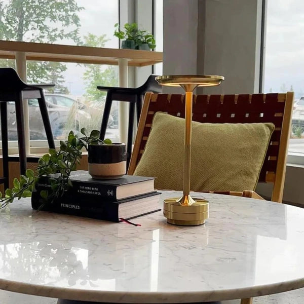 Golden Pedestal Lamp
